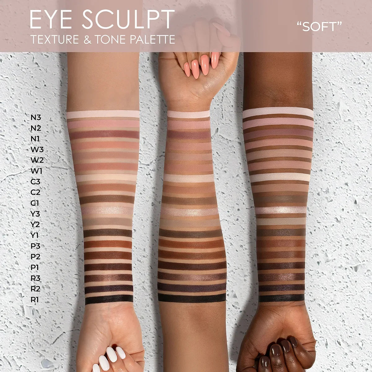 Natasha Denona EYE SCULPT TEXTURE AND TONE EYESHADOW PALETTE (SOFT)