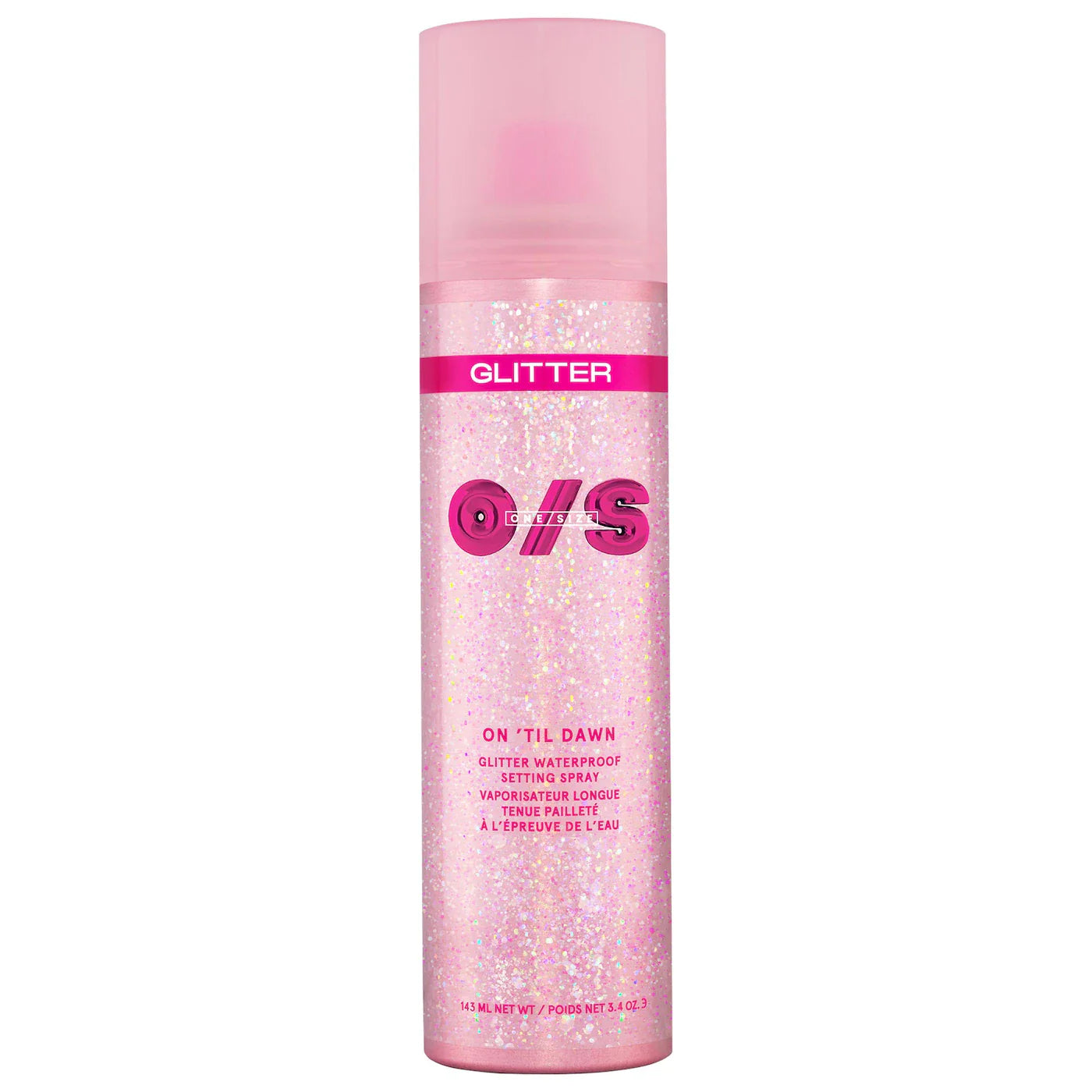One Size ON ‘TIL DAWN
WATERPROOF GLITTER SETTING SPRAY –