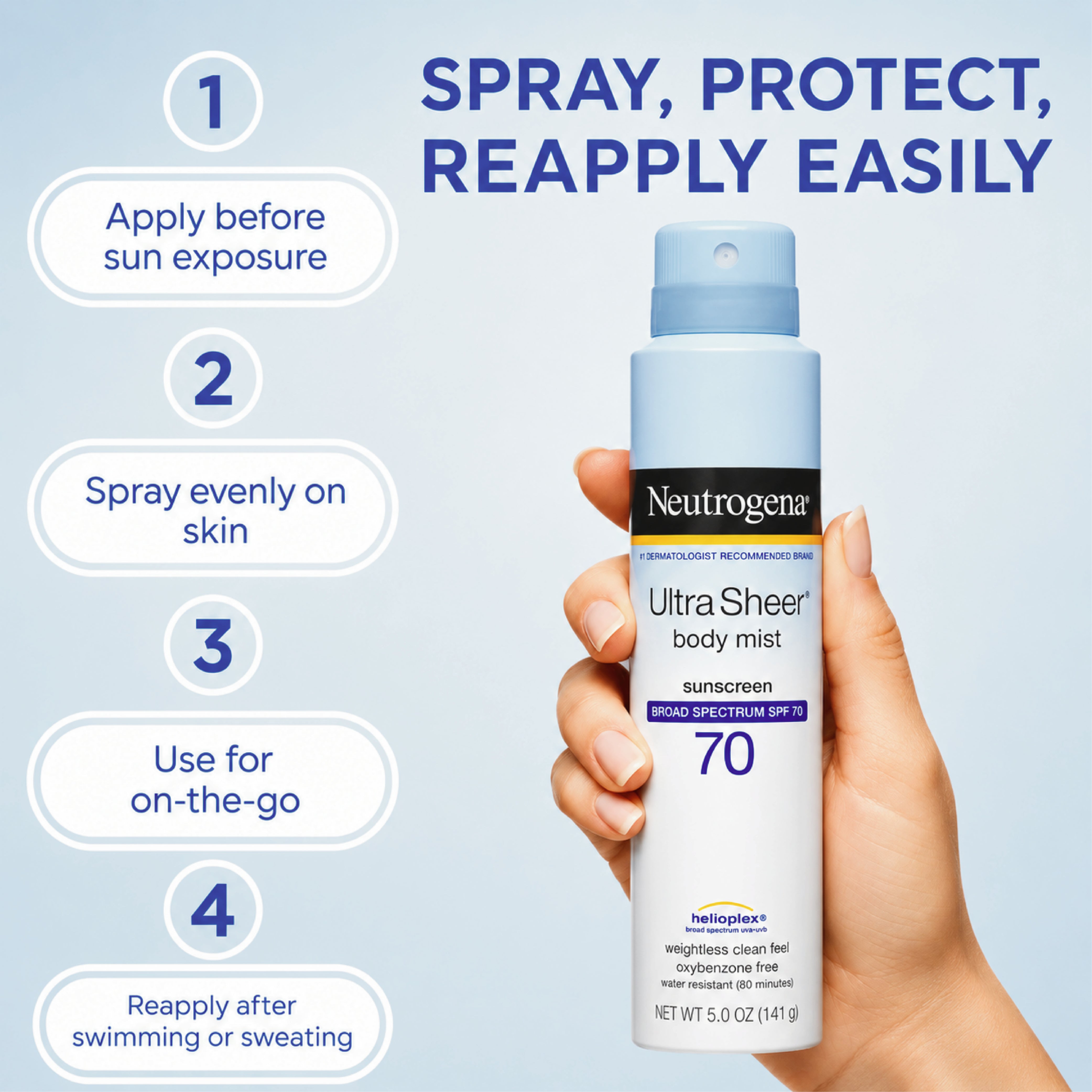 Nuetrogena Ultra Body Shimmer Sunscreen-141g