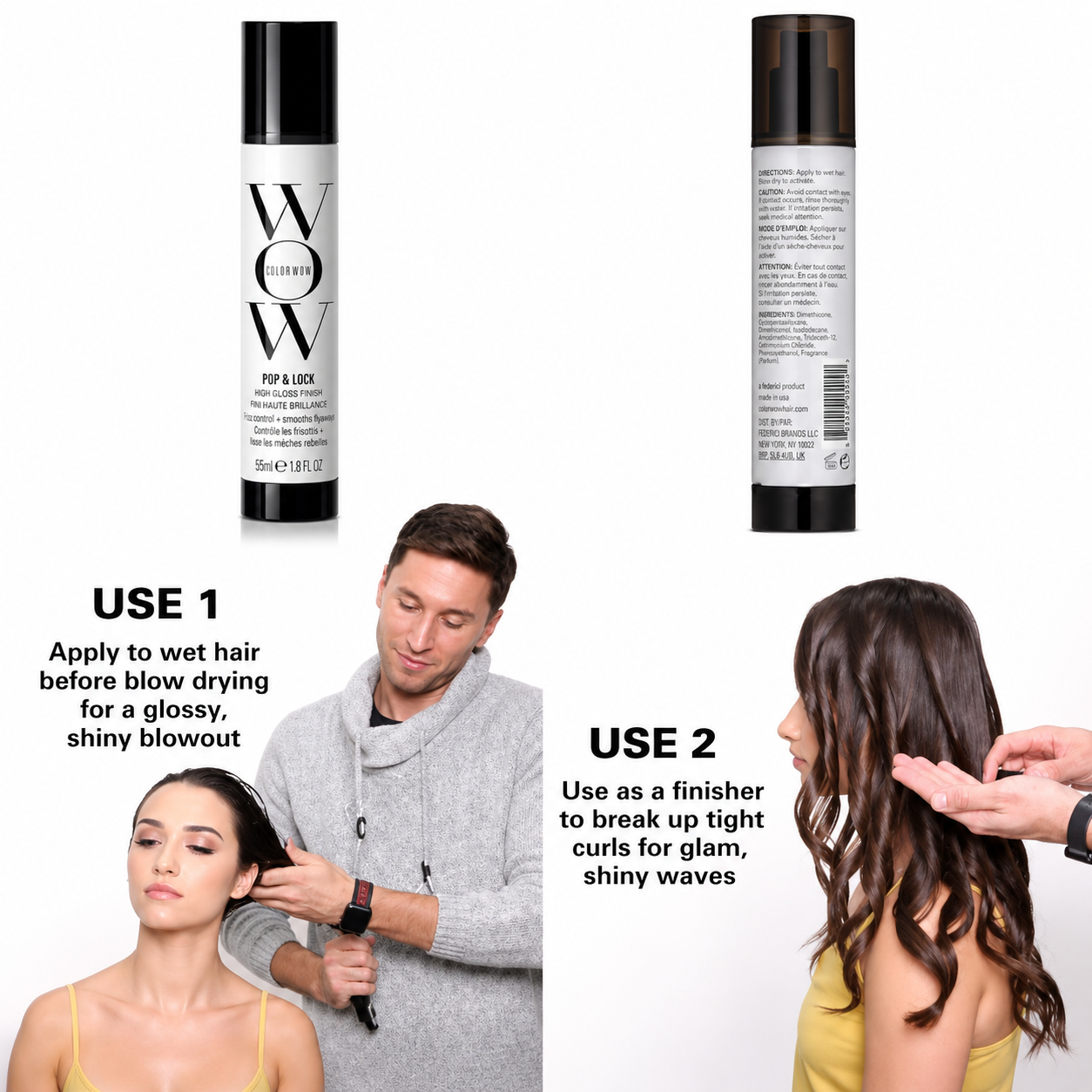 COLOR WOW Pop + Lock High Gloss Finish – Frizz Control Serum 55 ML