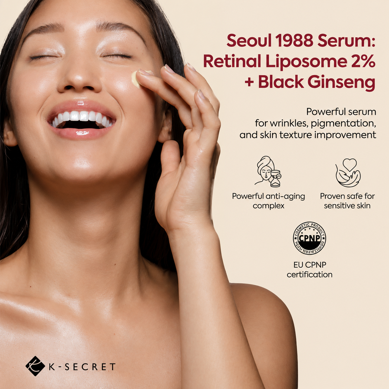 KSECRET - SEOUL 1988 Serum : Retinal Liposome 2% + Black Ginseng 30ML